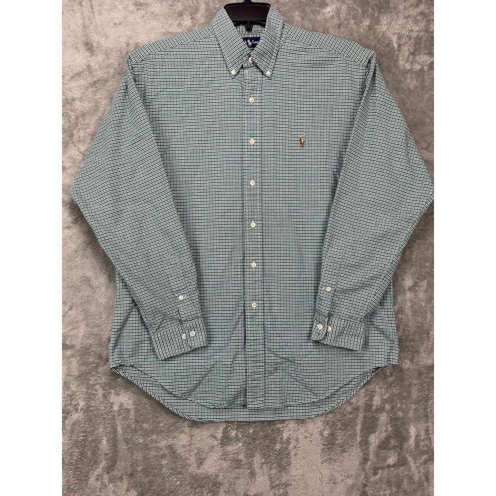 Polo Ralph Lauren Shirt‎ Yarmouth 16/34-35 Green Plaid Long Sleeve Pony
